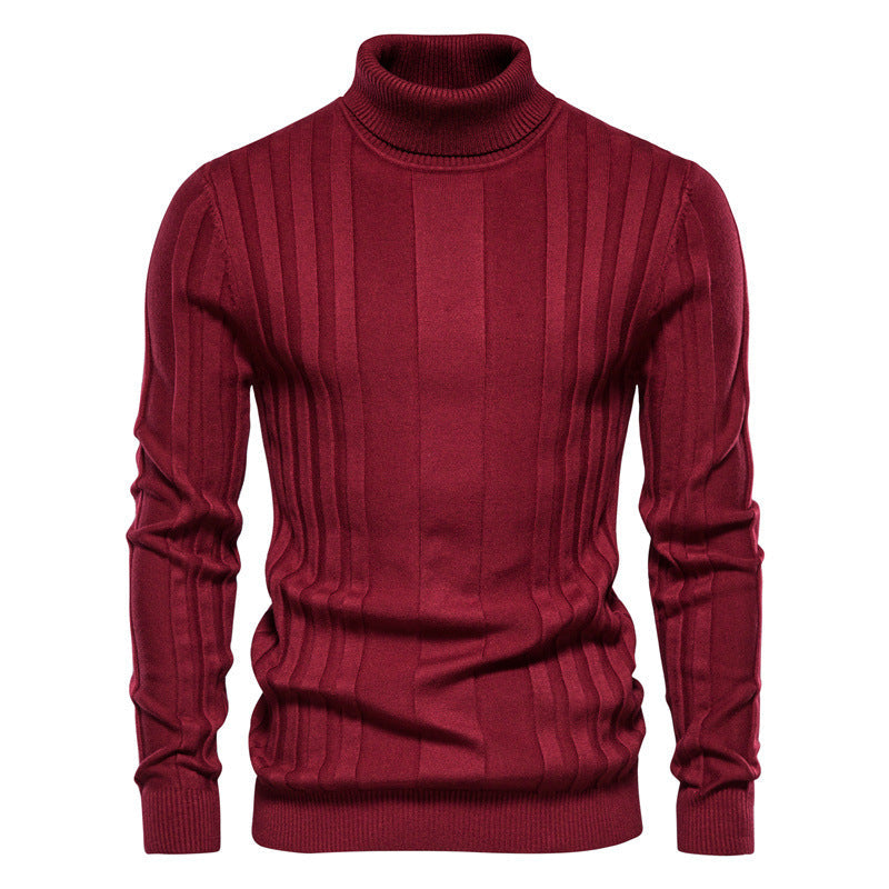 Men's Ribbed Roll Neck Jumper