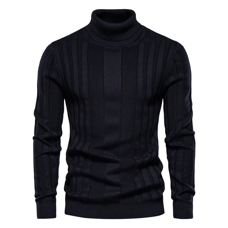 Men's Ribbed Roll Neck Jumper