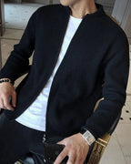 Men's Ribbed Zip-Up Cardigan