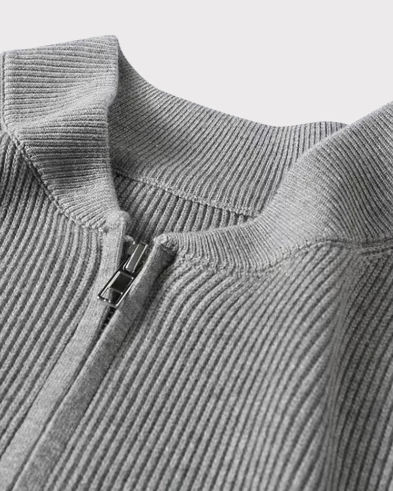 Men's Ribbed Zip-Up Cardigan