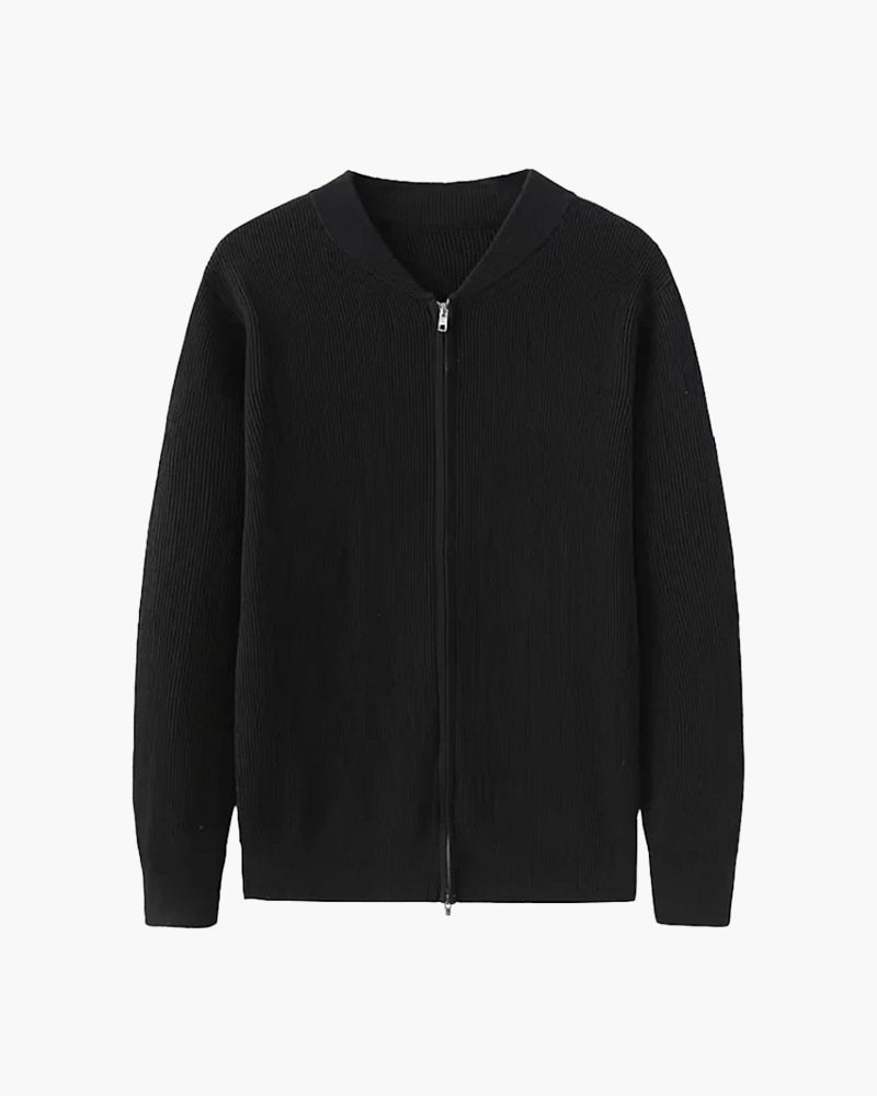 Men's Ribbed Zip-Up Cardigan