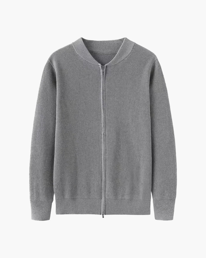 Men's Ribbed Zip-Up Cardigan