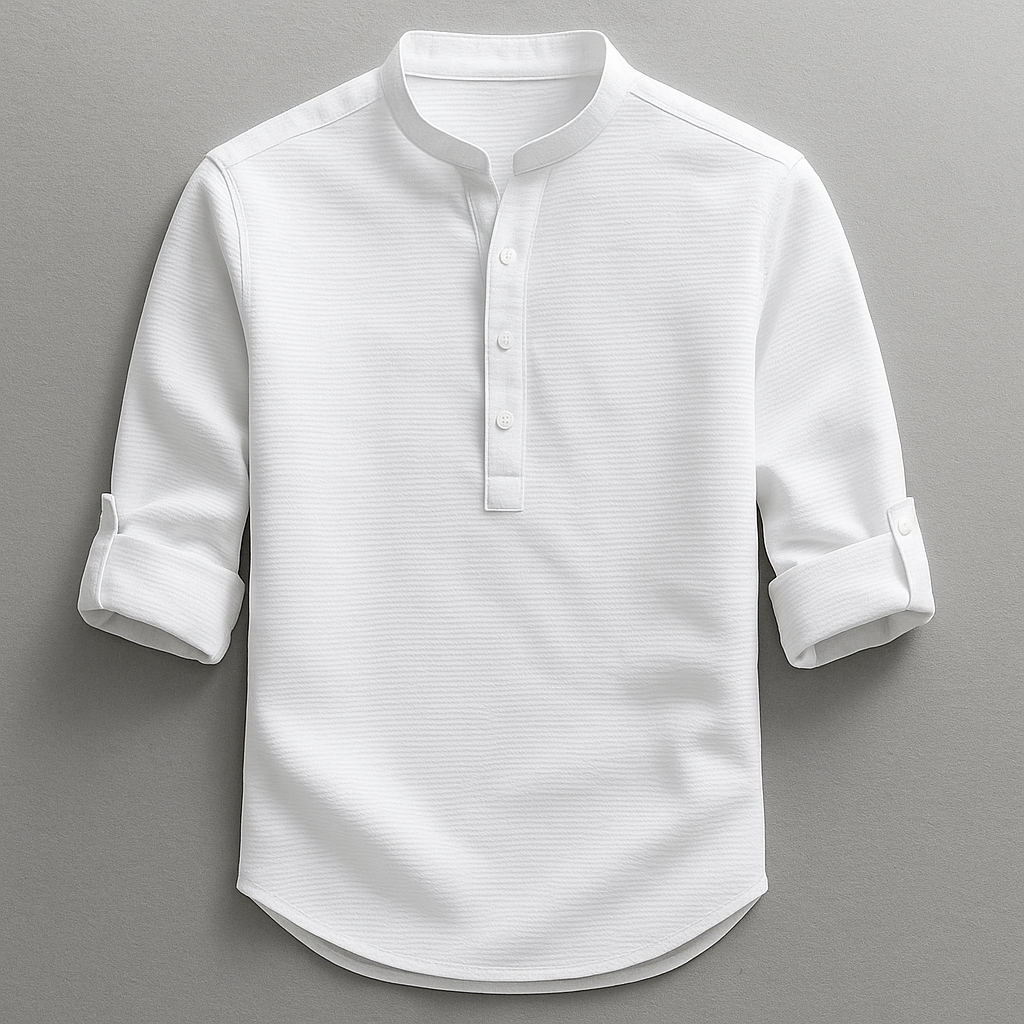 Men's Roll-Up Sleeve Grandad Shirt