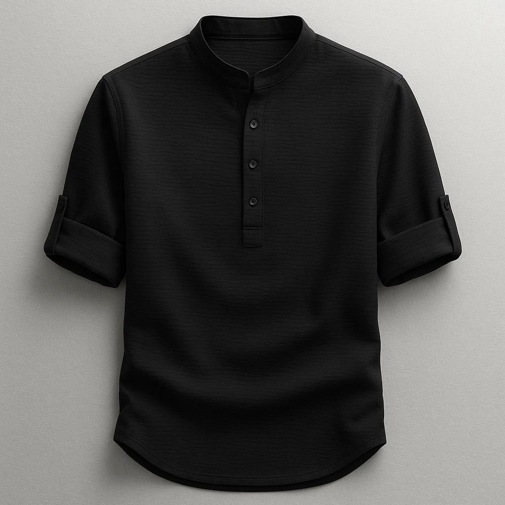 Men's Roll-Up Sleeve Grandad Shirt