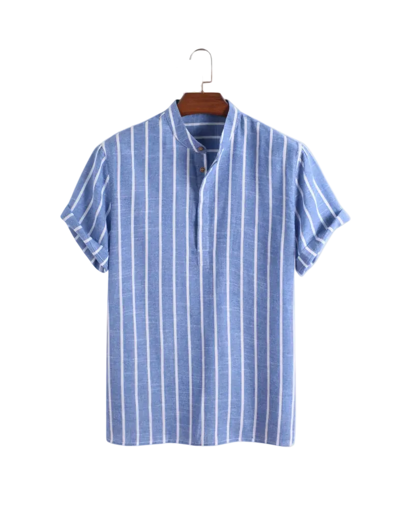 Men's Short Sleeve Striped Polo Shirt