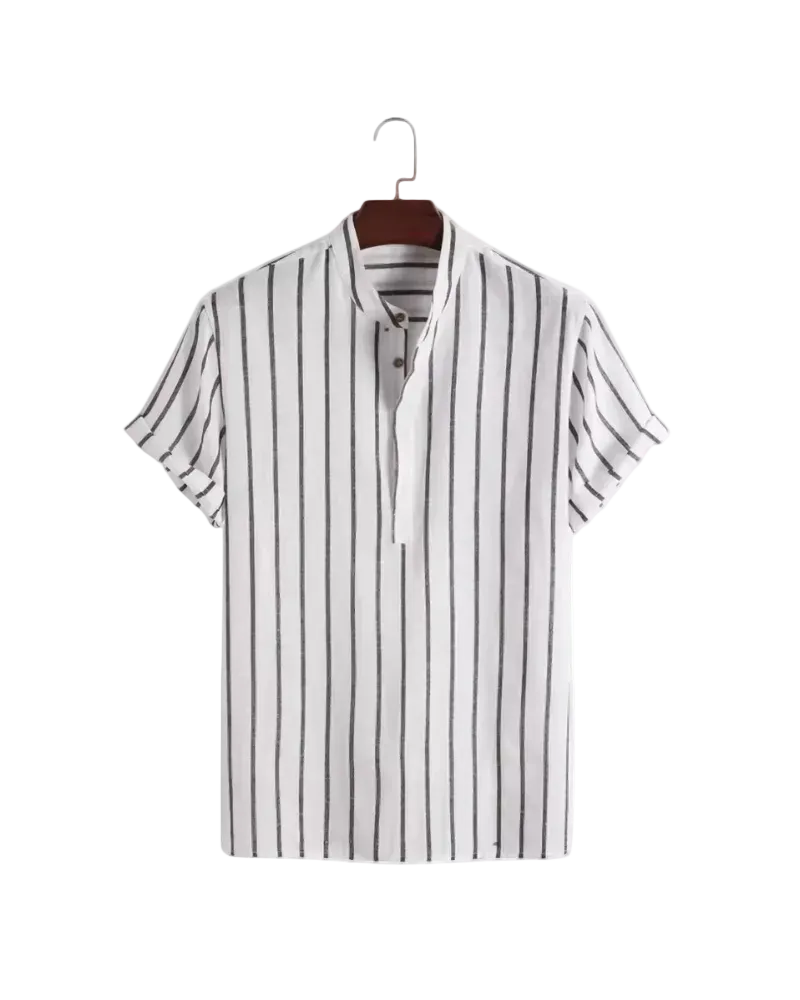 Men's Short Sleeve Striped Polo Shirt