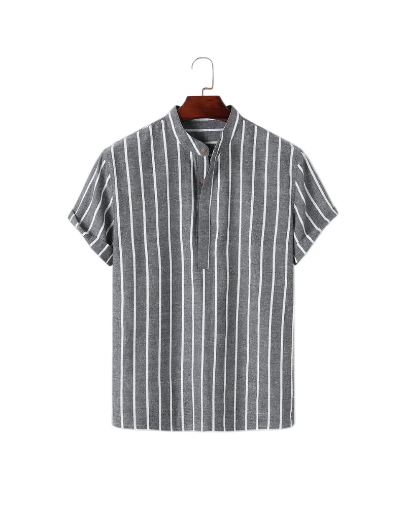 Men's Short Sleeve Striped Polo Shirt