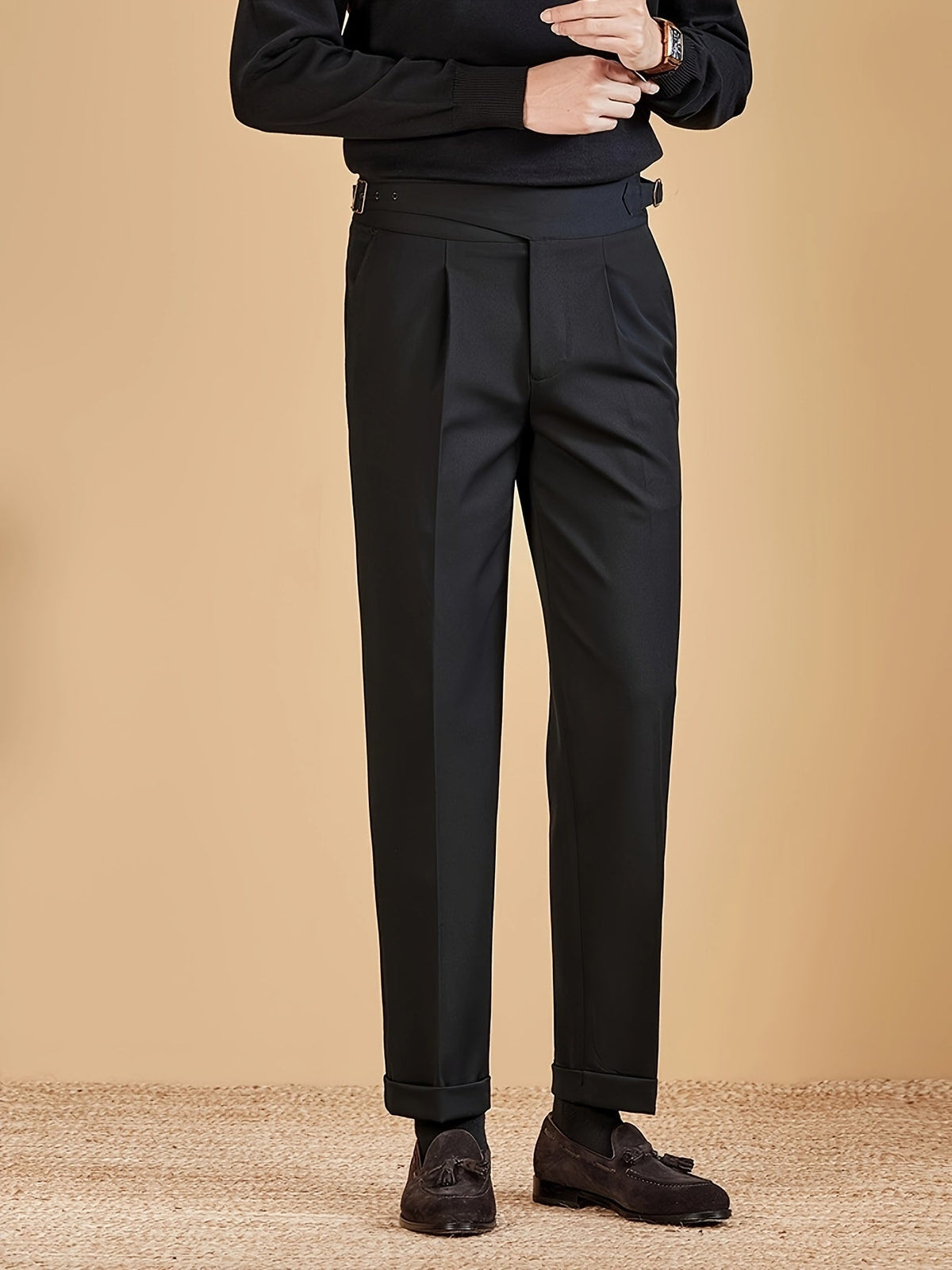 Men's Side Adjuster Pleated Trousers