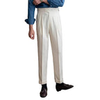 Men's Side Buckle Pleated Trouser