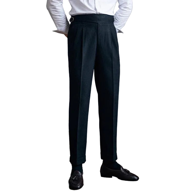 Men's Side Buckle Pleated Trouser