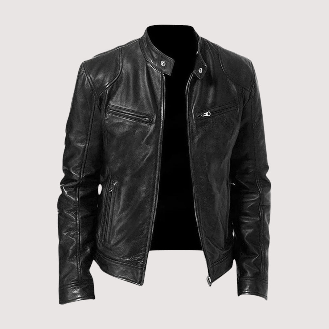 Men's Stand Collar Biker Jacket