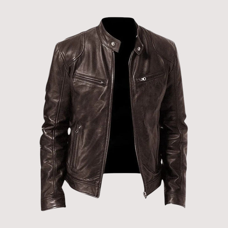 Men's Stand Collar Biker Jacket