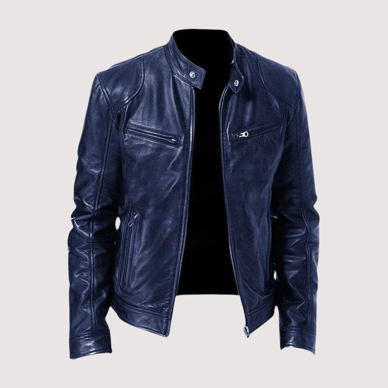 Men's Stand Collar Biker Jacket