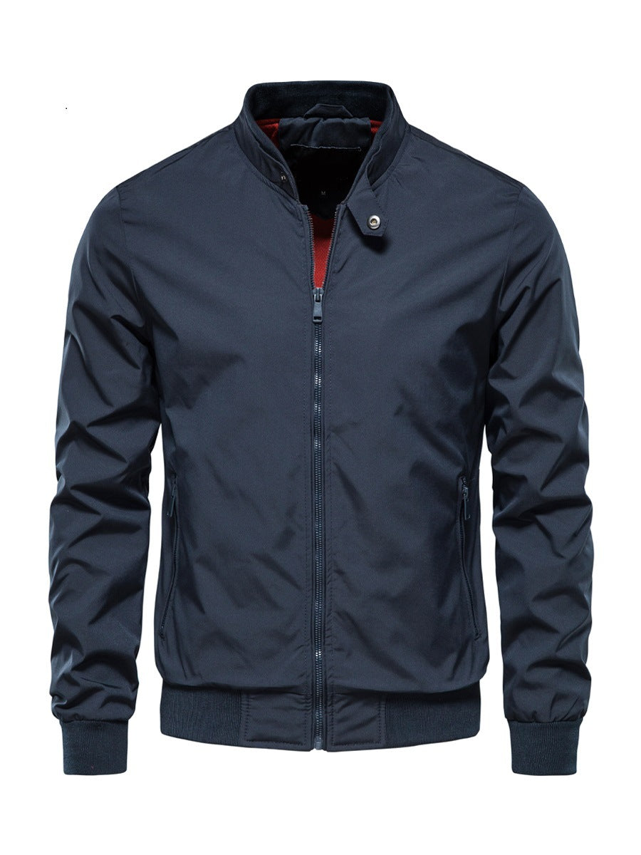 Men's Stand Collar Zip-Up Jacket