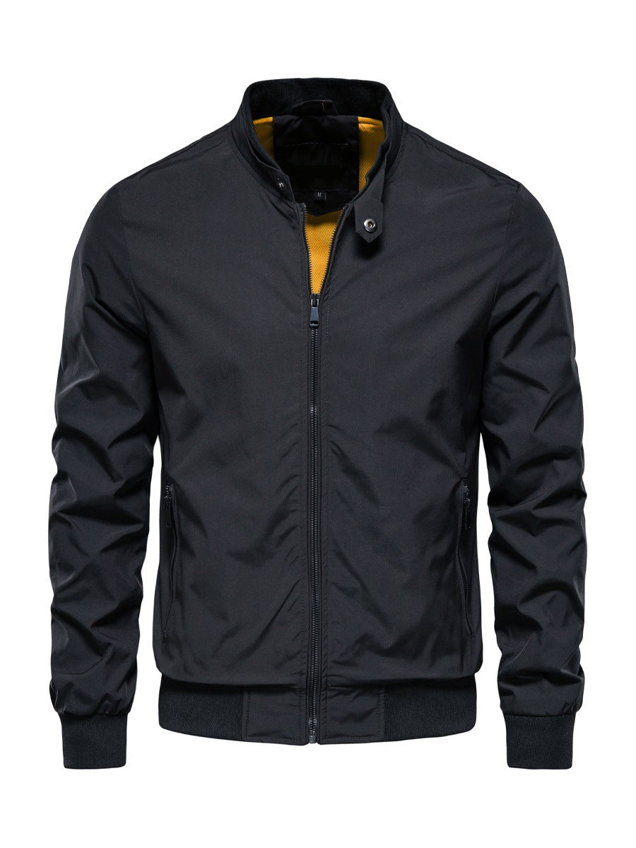 Men's Stand Collar Zip-Up Jacket