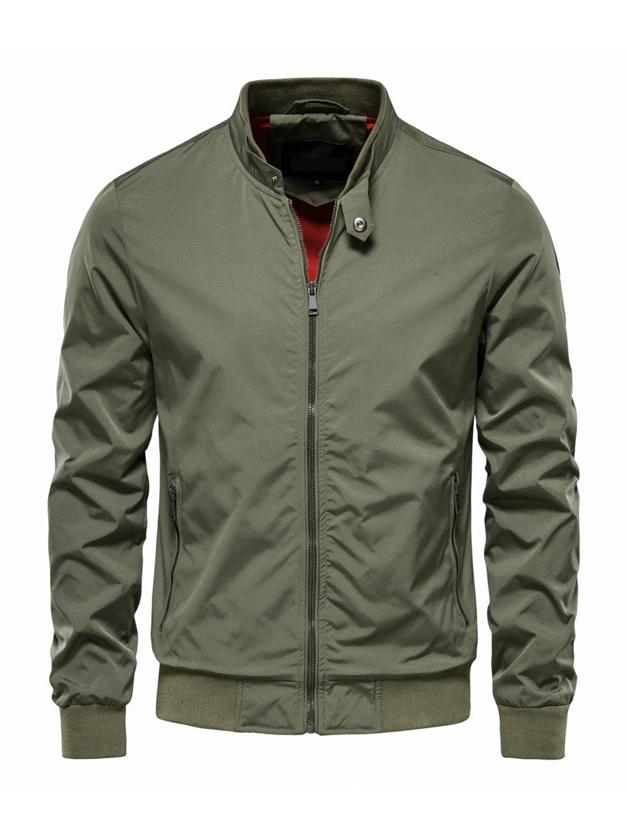 Men's Stand Collar Zip-Up Jacket