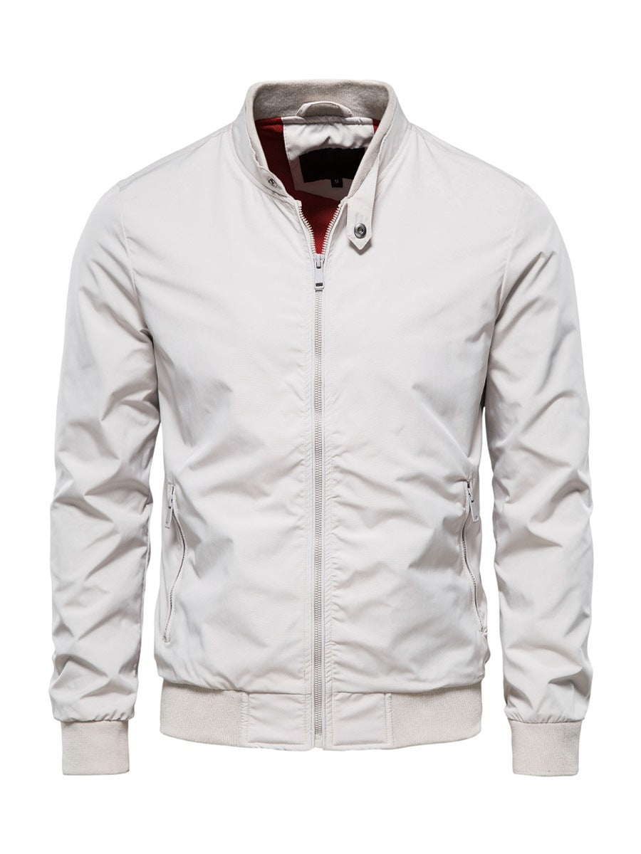 Men's Stand Collar Zip-Up Jacket