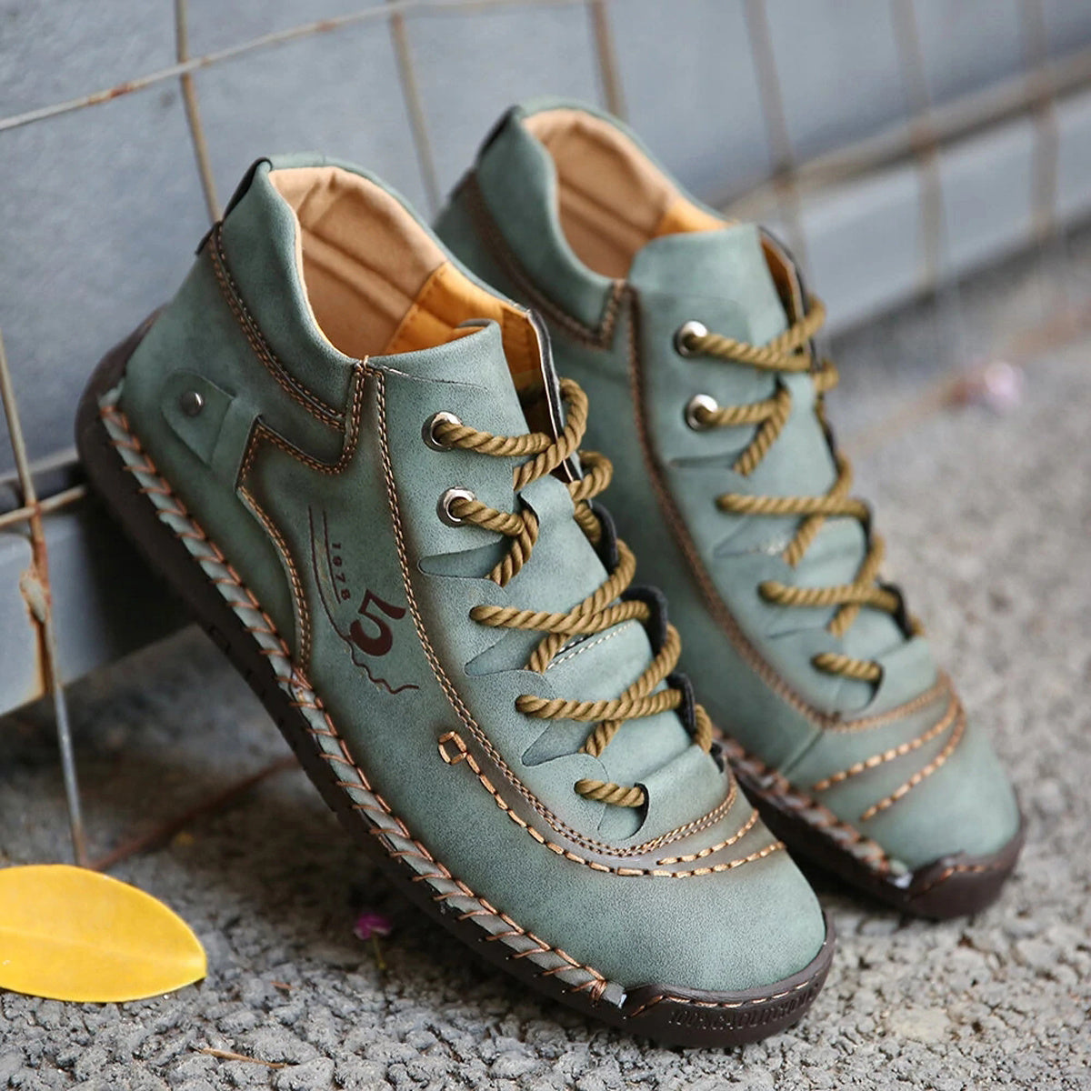 Men's Stitched Lace-Up Boots