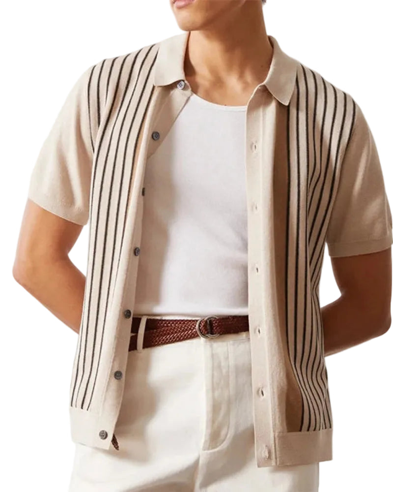 Men's Striped Button Shirt