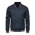 Men's Striped Collar Zip-Up Jacket
