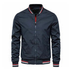 Men's Striped Collar Zip-Up Jacket