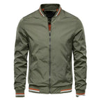 Men's Striped Collar Zip-Up Jacket