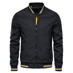 Men's Striped Collar Zip-Up Jacket