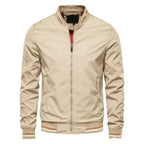 Men's Striped Collar Zip-Up Jacket