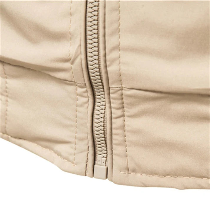 Men's Striped Collar Zip-Up Jacket