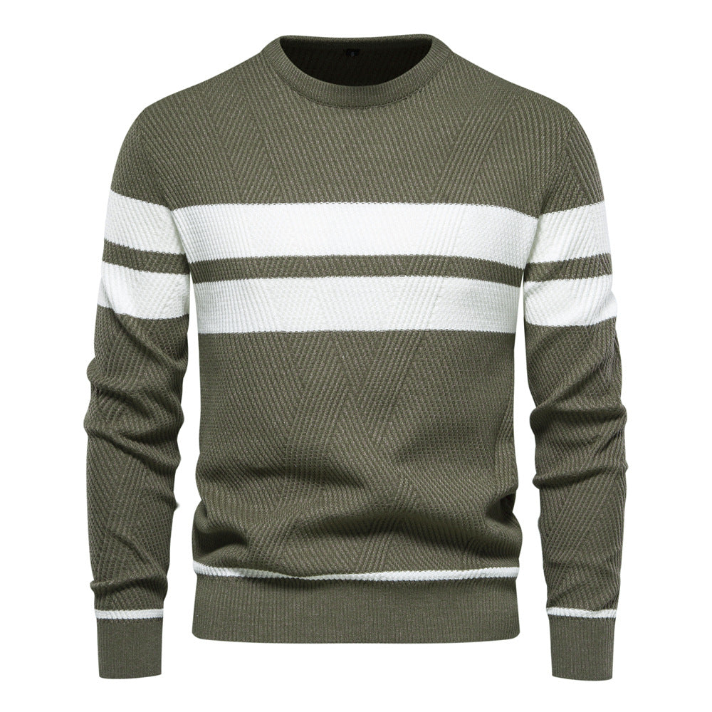 Men's Striped Round Neck Sweater
