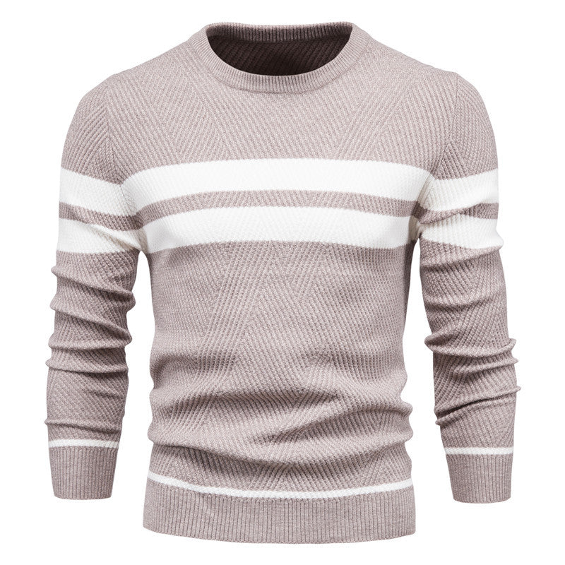 Men's Striped Round Neck Sweater