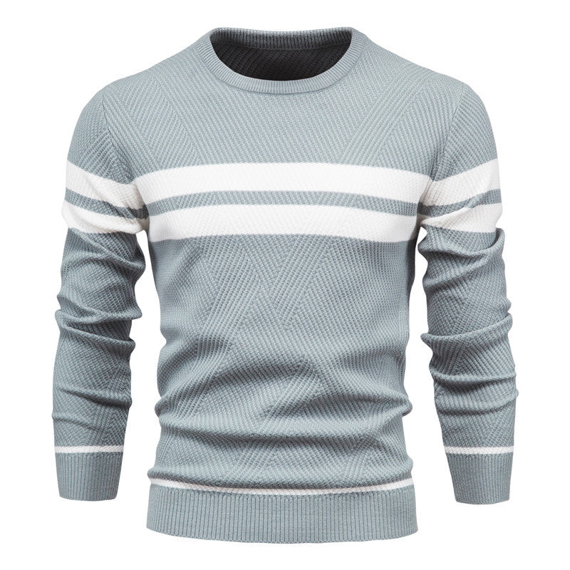 Men's Striped Round Neck Sweater