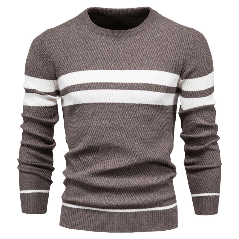 Men's Striped Round Neck Sweater
