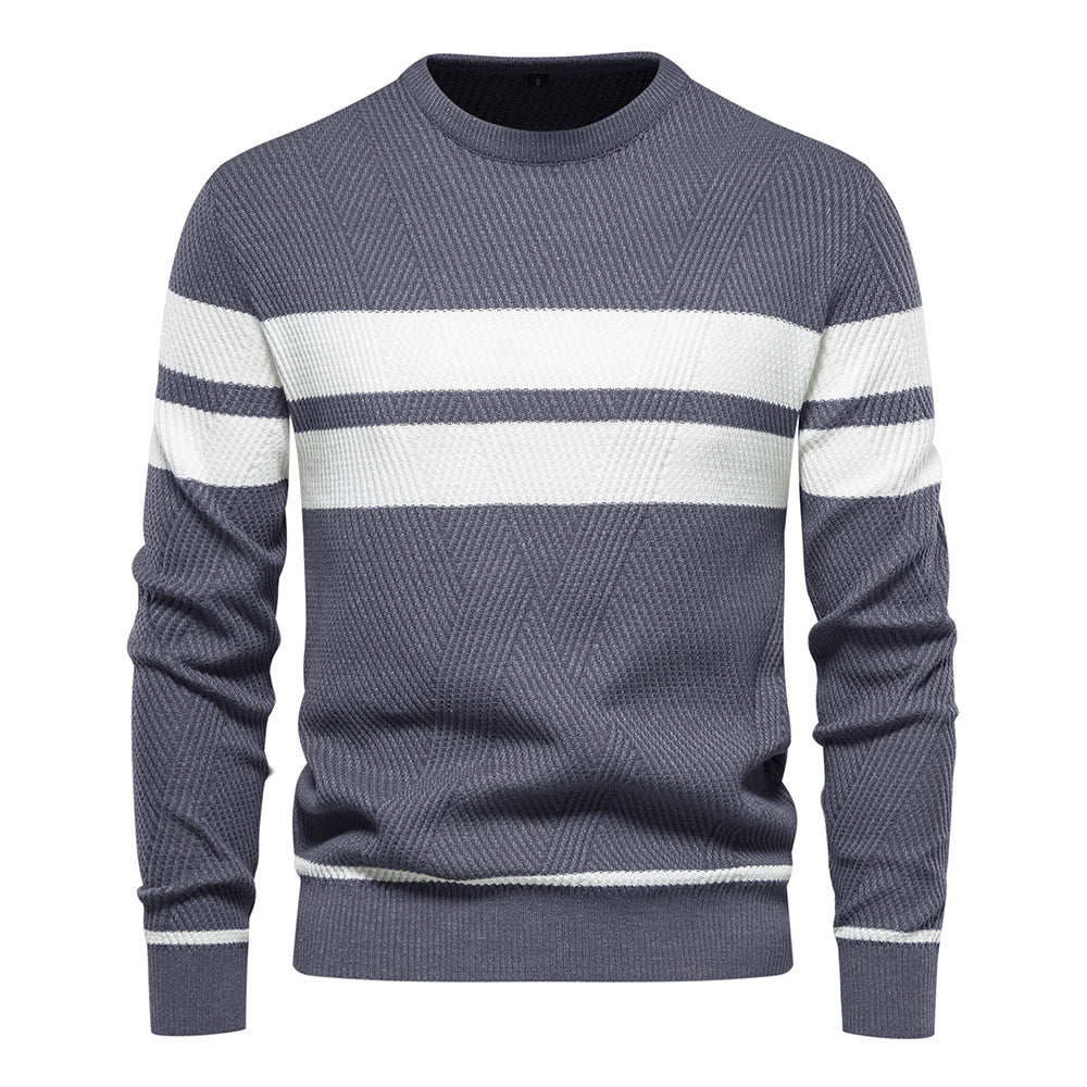 Men's Striped Round Neck Sweater