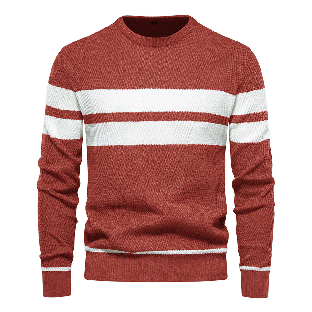 Men's Striped Round Neck Sweater