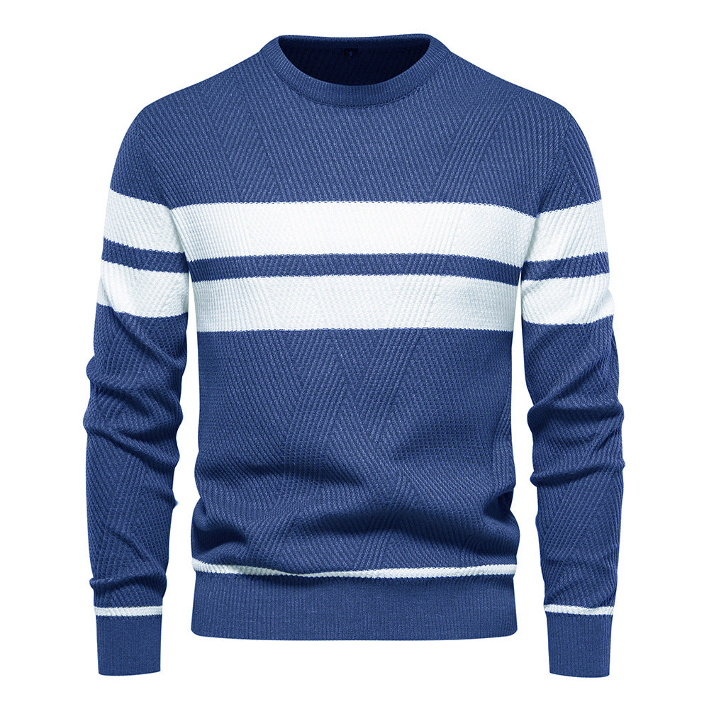 Men's Striped Round Neck Sweater