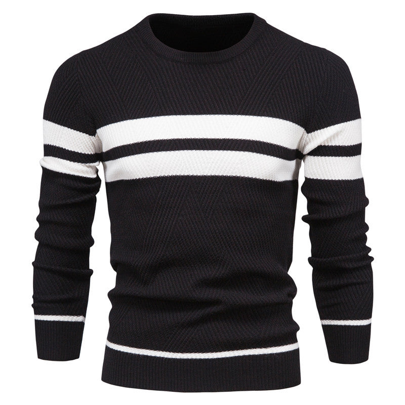 Men's Striped Round Neck Sweater