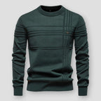 Men's Textured Crew Neck Jumper