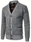Men's Textured V-Neck Cardigan
