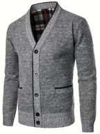 Men's Textured V-Neck Cardigan