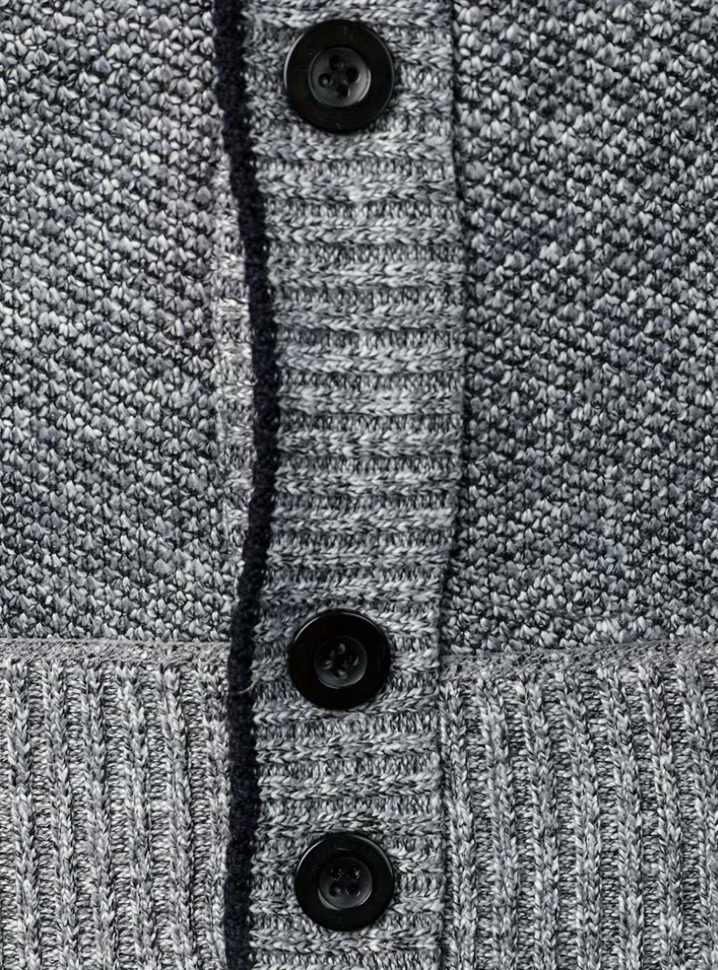 Men's Textured V-Neck Cardigan