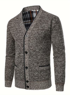 Men's Textured V-Neck Cardigan