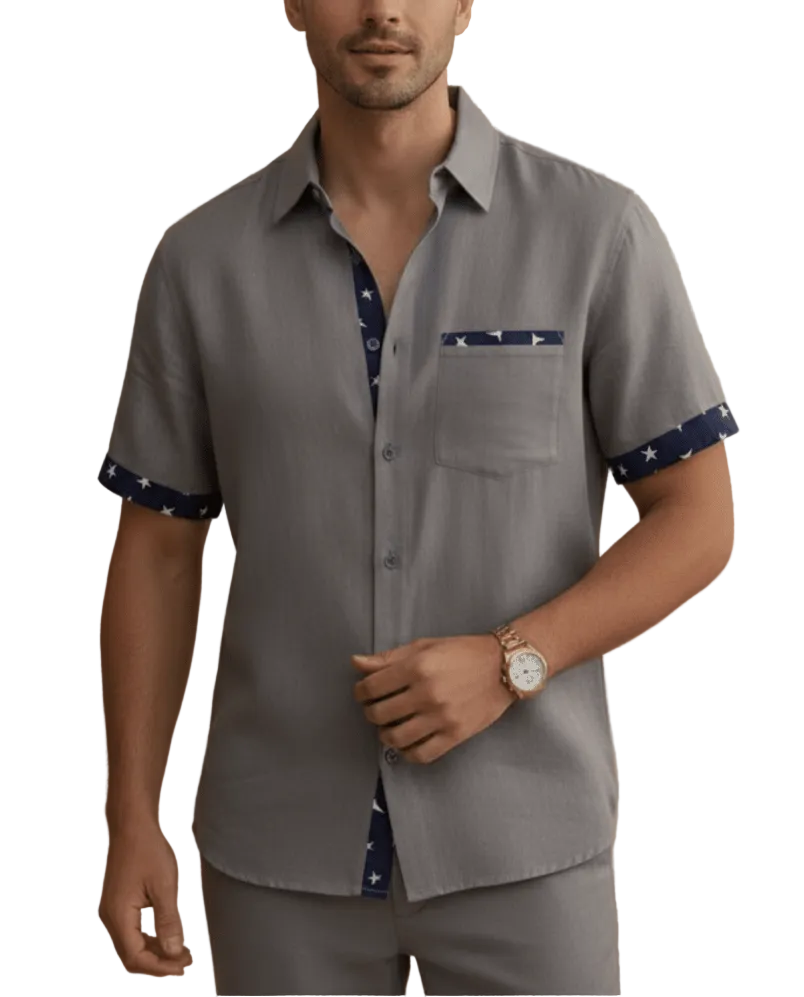 Men's Trim Detail Button Shirt