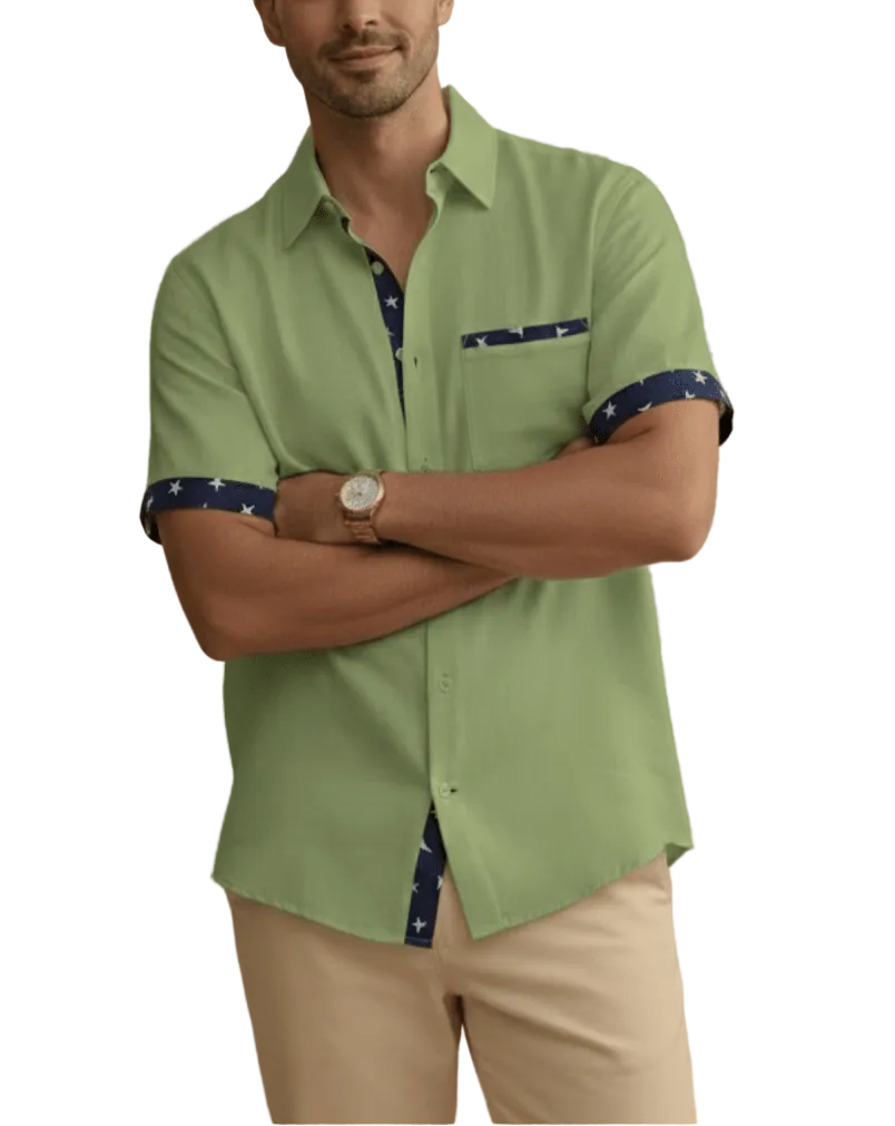 Men's Trim Detail Button Shirt