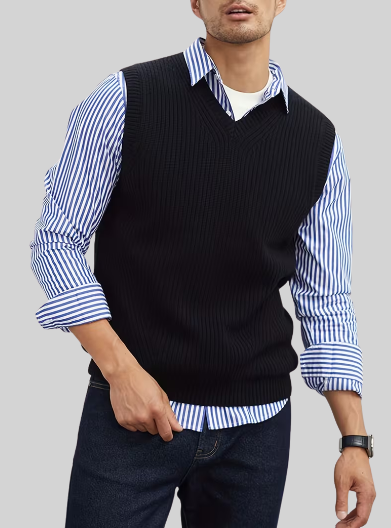 Men's V-Neck Knitted Vest