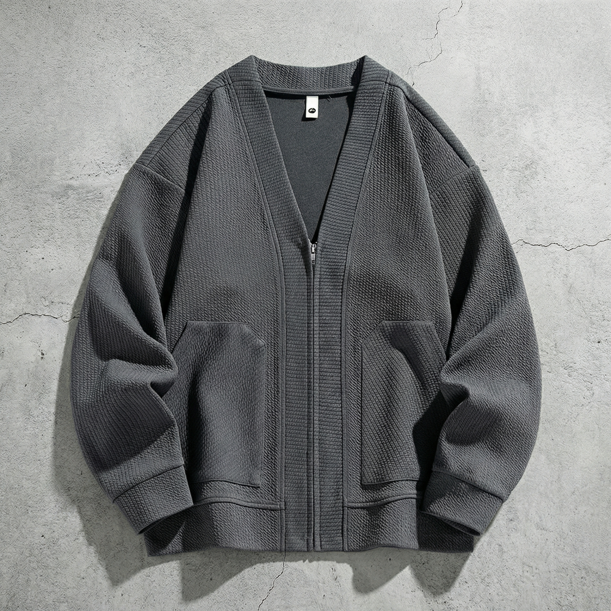 Men's V-Neck Zip-Up Jacket
