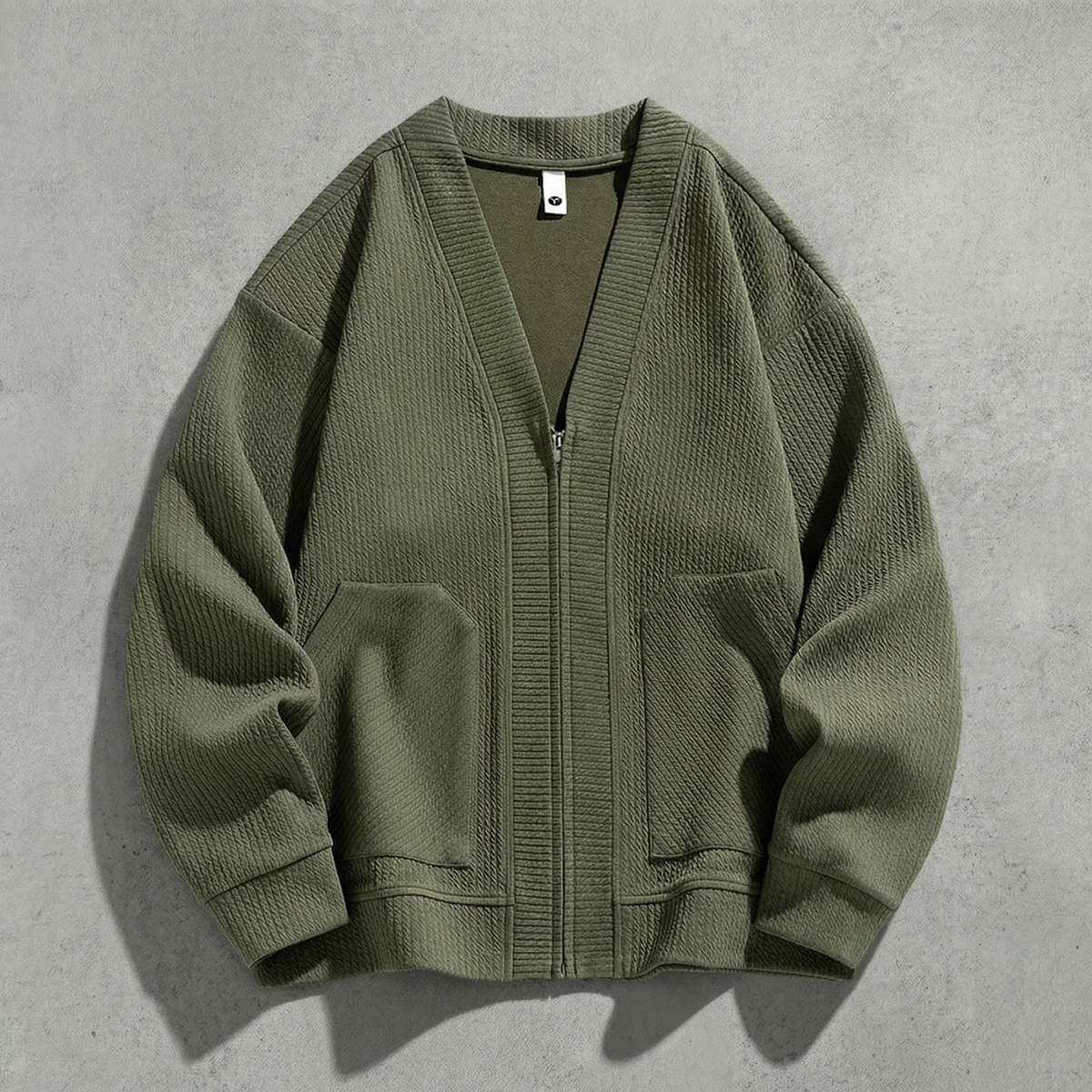Men's V-Neck Zip-Up Jacket