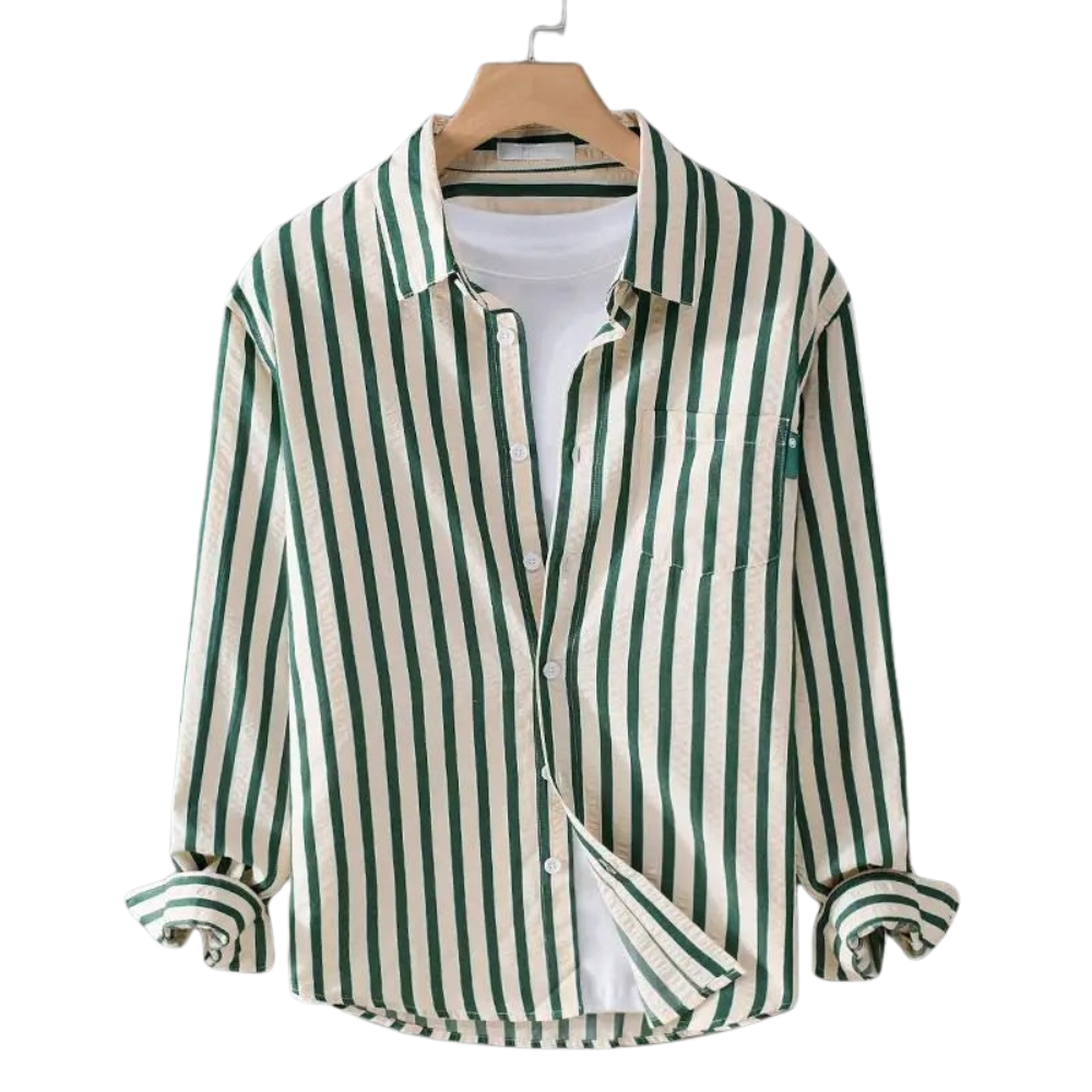 Men's Vertical Stripe Button Shirt