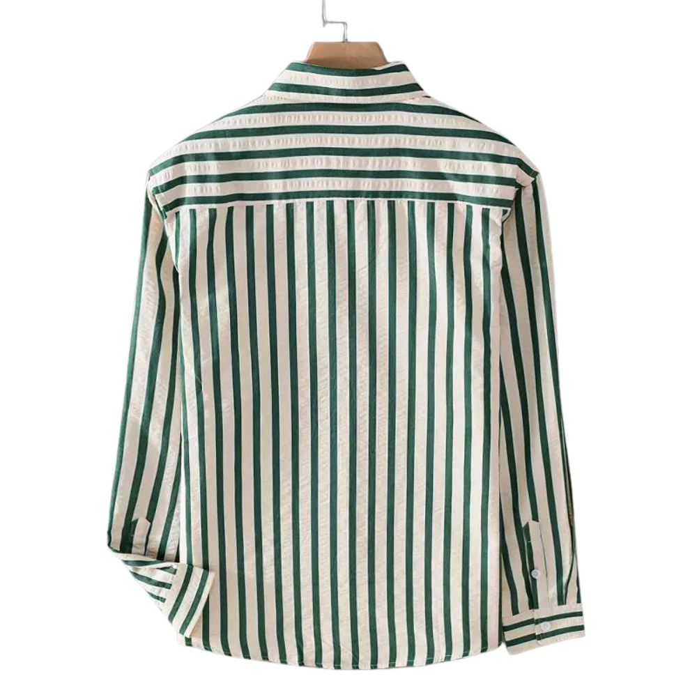 Men's Vertical Stripe Button Shirt