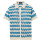 Men's Wavy Stripe Short Sleeve Shirt